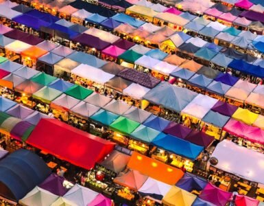 bangkok hidden gems with market stalls colorful